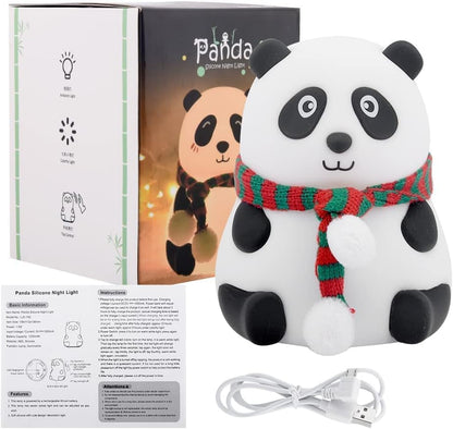 Panda Night Lamp, Panda Touch Silicone Lamp, 7 Colour Changing Light For Kids Bedroom, Usb Rechargeable, Birthday Gift For Girls And Boys (Close Eye), Multicolor, led