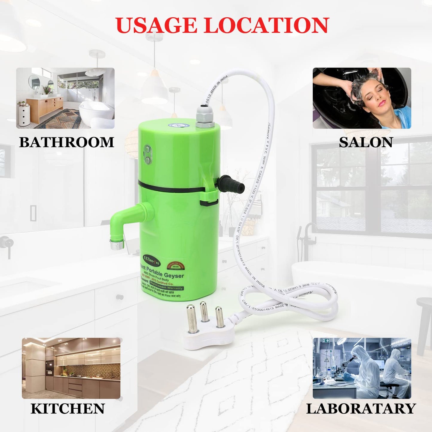 Instant Electric Water Geyser - (1 Year Warranty)